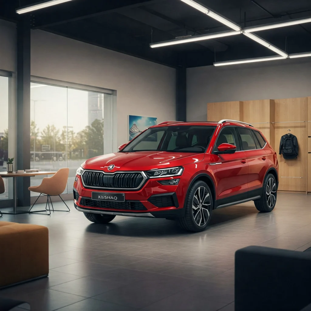 Skoda Kushaq showroom scene