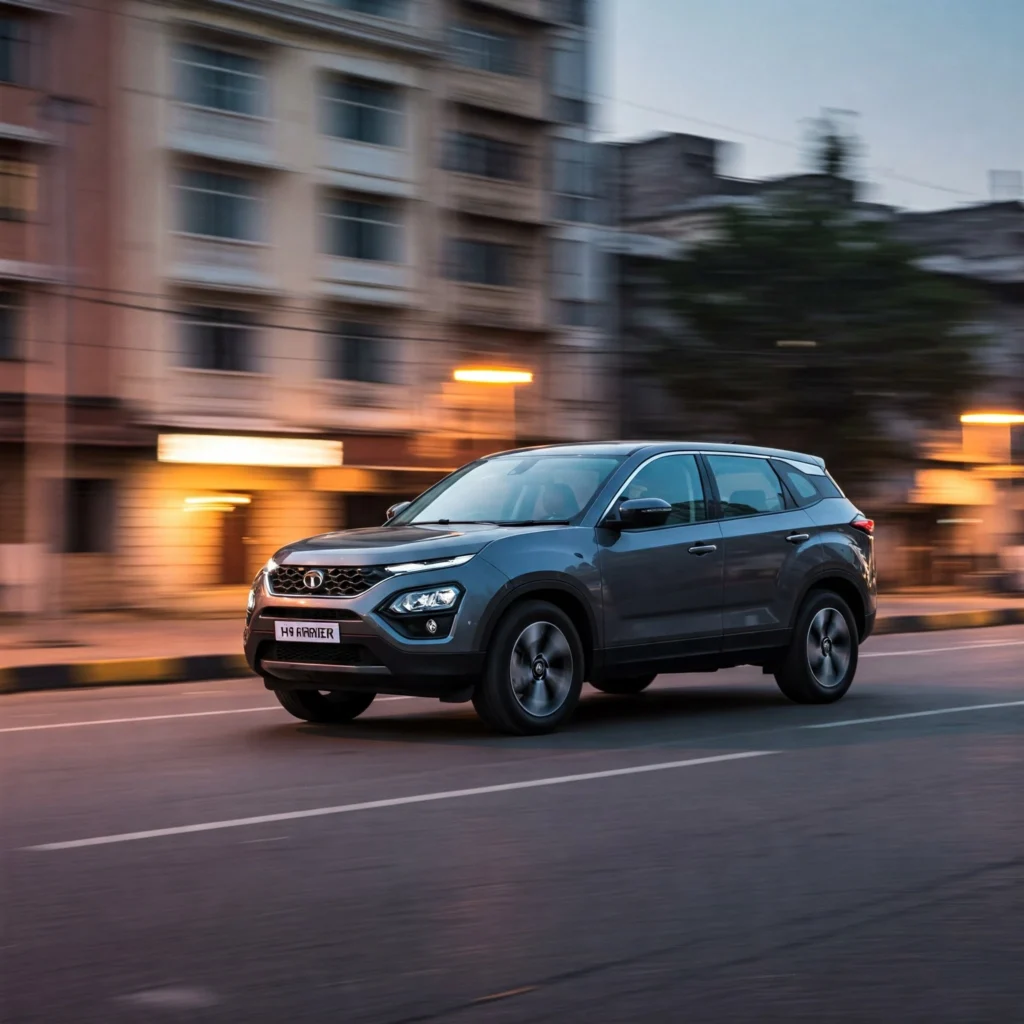 Tata Harrier in blurr motion