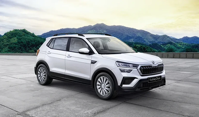 Skoda Kushaq on a scenic mountain road